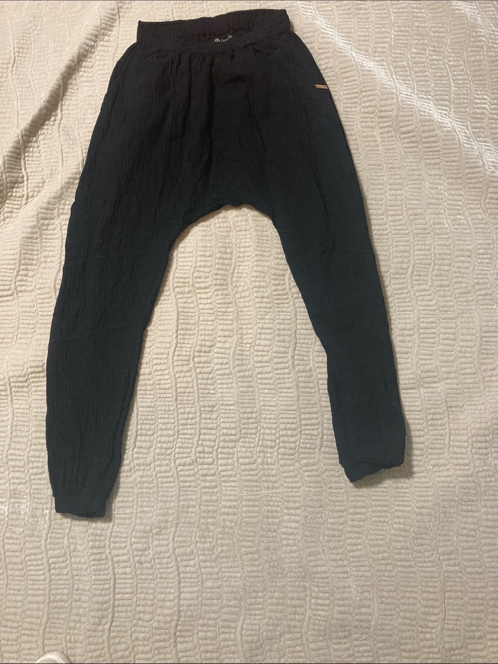 Black Harem Pants, size med/large. Unisex